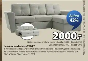 Kanapa z szezlongiem VEJLBY