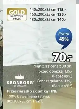 JYSK Prześcieradło z gumką TINE KRONBORG 90x200x35cm oferta