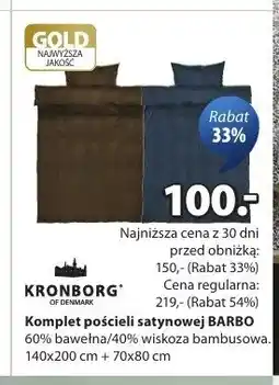 JYSK Komplet pościeli satynowej BARBO KRONBORG 140x200cm + 70x80cm oferta