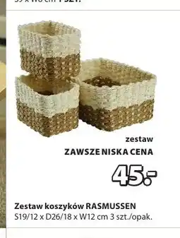 JYSK Zestaw koszyków RASMUSSEN S19/12xD26/18xW12cm 3-pak oferta