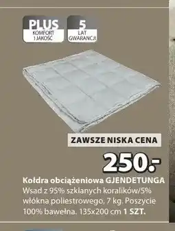 JYSK Kołdra obciążeniowa GJENDETUNGA 135x200cm oferta