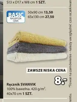JYSK Ręcznik SVANVIK 40x70cm oferta