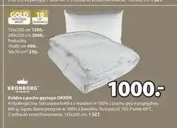 JYSK Kołdra z puchu gęsiego KRONBORG OKKEN 135x200cm oferta
