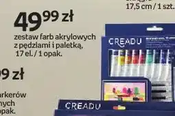 Empik Zestaw farb akrylowych z pędzlami i paletką CREADU oferta