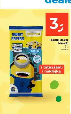 Dealz Papierki jadalne Minionki Sweet Papers z tatuażami i naklejką low sugar gluten free oferta