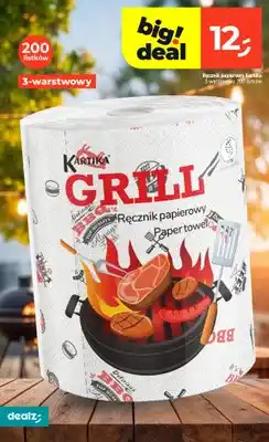 Dealz Ręcznik papierowy Kartika Grill 3-warstwowy 200 listków oferta