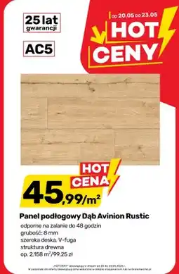 Bricomarche Panel podłogowy Dąb Avinion Rustic grubość 8mm szeroka deska V-fuga struktura drewna AC5 oferta