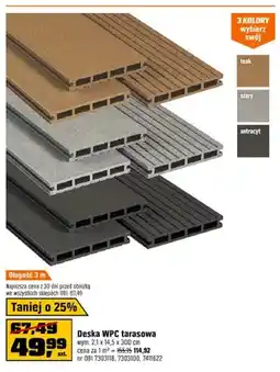OBI Deska WPC tarasowa 2,1x14,5x300cm oferta