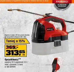 OBI Opryskiwacz Einhell napięcie 18V, pojemność 3,5l, maks. ciśnienie 2,5 bara oferta
