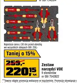 OBI Zestaw narzędzi VDE 9 elementów oferta