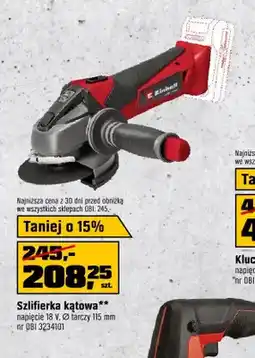 OBI Szlifierka kątowa Einhell napięcie 18V, Ø tarczy 115mm oferta