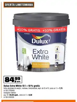 OBI Farba akrylowa Dulux Extra White 10l + 10% gratis oferta