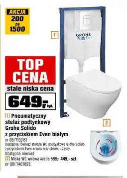 OBI Pneumatyczny stelaż podtynkowy Grohe Solido z przyciskiem Even białym oferta