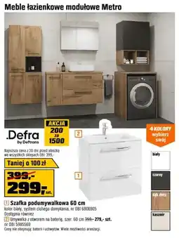 OBI Szafka podumywalkowa Metro 60cm kolor biały system cichego domykania Defra oferta