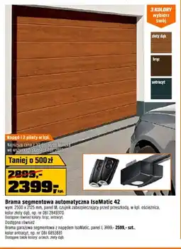 OBI Brama segmentowa automatyczna IsoMatic 42 wym. 2500x2125mm panel M oferta