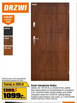 OBI Drzwi zewnętrzne Rodan stalowe szer. 80 i 90cm gr. skrzydła 55mm oferta