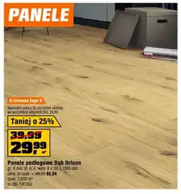 OBI Panele podłogowe Dąb Orlean gr. 8mm kl. AC4 wym. 8x191x1380mm oferta