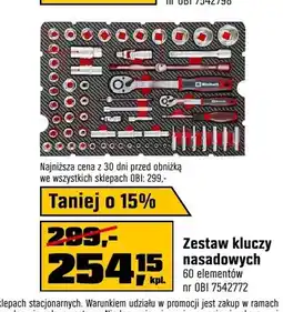 OBI Zestaw kluczy nasadowych 60 elementów oferta