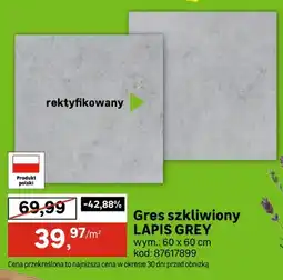 Leroy Merlin Gres szkliwiony LAPIS GREY 60x60cm oferta