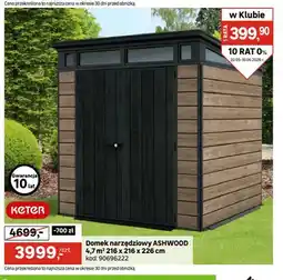 Leroy Merlin Domek narzędziowy ASHWOOD 4,7m2 216x216x226cm oferta