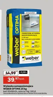 Leroy Merlin Wylewka samopoziomująca WEBER OPTIMA oferta