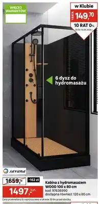 Leroy Merlin Kabina z hydromasażem WOOD 100x80cm oferta