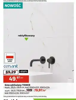 Leroy Merlin Gres szkliwiony Cersanit TOWER rektyfikowany 59,8x119,8cm oferta