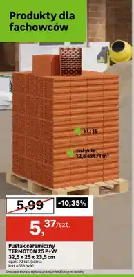 Leroy Merlin Pustak ceramiczny TERMOTON 25 P+W 32,5x25x23,5cm oferta