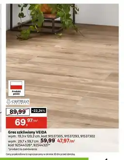 Leroy Merlin Gres szkliwiony Castello Ceramica VEIDA 19,3x120,2cm oferta