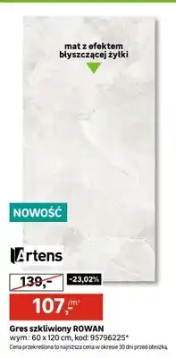Leroy Merlin Gres szkliwiony Artens ROWAN mat z efektem błyszczącej żyłki 60x120cm oferta