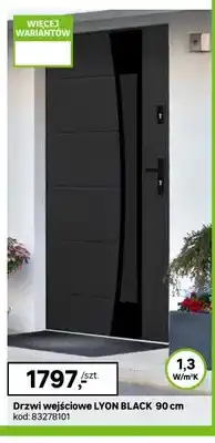 Leroy Merlin Drzwi wejściowe LYON BLACK 90cm oferta