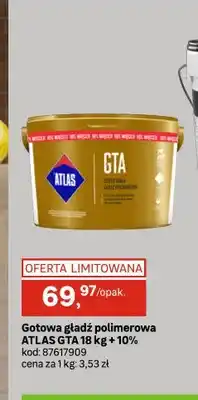 Leroy Merlin Gotowa gładź polimerowa ATLAS GTA 18kg + 10% oferta