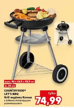 Kaufland Grill węglowy Kansas COUNTRYSIDE LET'S BBQ 40x68,5x43,5cm oferta