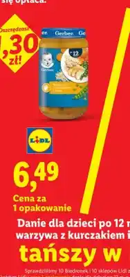 Lidl Danie dla dzieci po 12m-cu Gerber, warzywa z kurczakiem i kaszą oferta