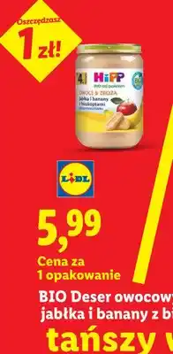 Lidl Bio Deser owocowy po 4m-cu, jabłka i banany z biszkoptami oferta