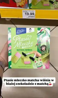 Dino Ptasie Mleczko E.Wedel matcha-wiśnia w białej czekoladzie z matchą oferta