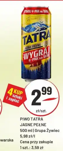 Sedal Piwo tatra jasne pełne grupa żywiec oferta