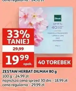 Auchan ZESTAW HERBAT DILMAH 80 g 40 TOREBEK oferta