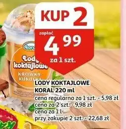 Auchan LODY KOKTAJLOWE KORAL oferta