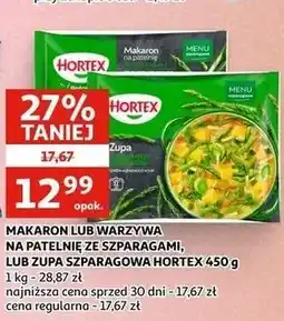 Auchan MAKARON LUB WARZYWA NA PATELNIĘ ZE SZPARAGAMI, LUB ZUPA SZPARAGOWA HORTEX oferta