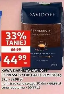 Auchan KAWA ZIARNISTA DAVIDOFF ESPRESSO 57 LUB CAFE CREME oferta