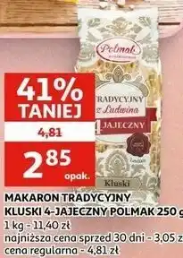 Auchan MAKARON TRADYCYJNY KLUSKI 4-JAJECZNY POLMAK oferta