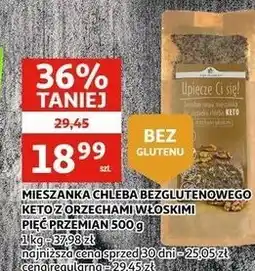 Auchan MIESZANKA CHLEBA BEZGLUTENOWEGO KETO Z ORZECHAMI WŁOSKIMI PIĘĆ PRZEMIAN oferta
