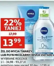 Auchan ŻEL DO MYCIA TWARZY LUB PŁYN MICELARNY NIVEA oferta