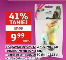 Auchan ZABAWKA DLA KOTA Z KOCIMIĘTKĄ I PIÓRKAMI HILTON 2 szt oferta