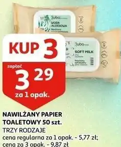 Auchan NAWILŻANY PAPIER TOALETOWY 50 szt oferta