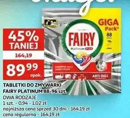 Auchan TABLETKI DO ZMYWARKI FAIRY PLATINUM 88-96 szt oferta