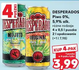 Kaufland DESPERADOS Piwo 0%, 5,9% alk. różne rodzaje oferta