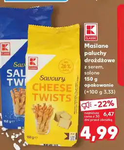 Kaufland K-Classic Maślane paluchy drożdżowe z serem, solone oferta
