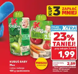 Kaufland KUBUŚ BABY Mus różne rodzaje 100 g opakowanie oferta
